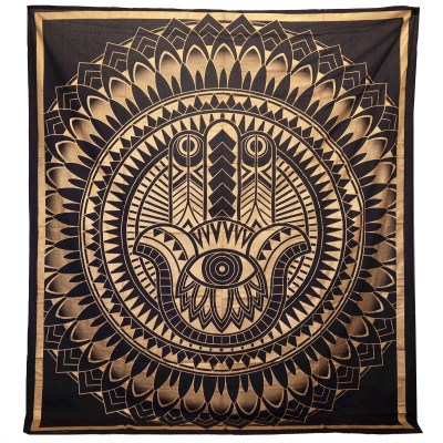 Wall Hanging Elephant Hamsa - Black Gold